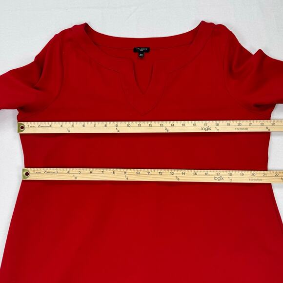 Talbots Womens Split Neck Ponte Knit Sheath Dress Size 16W Red - Picture 11 of 13